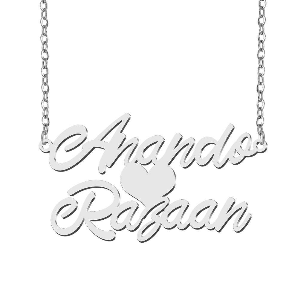 Gnoce Personalized Double Couples' Names Love Necklace_2