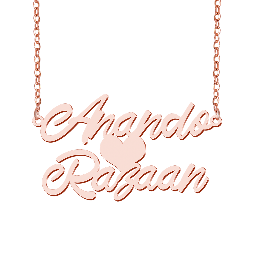 Gnoce Personalized Double Couples' Names Love Necklace_3