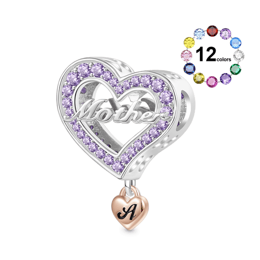 Gnoce Family Members - Mother Personalised Heart Charm_1