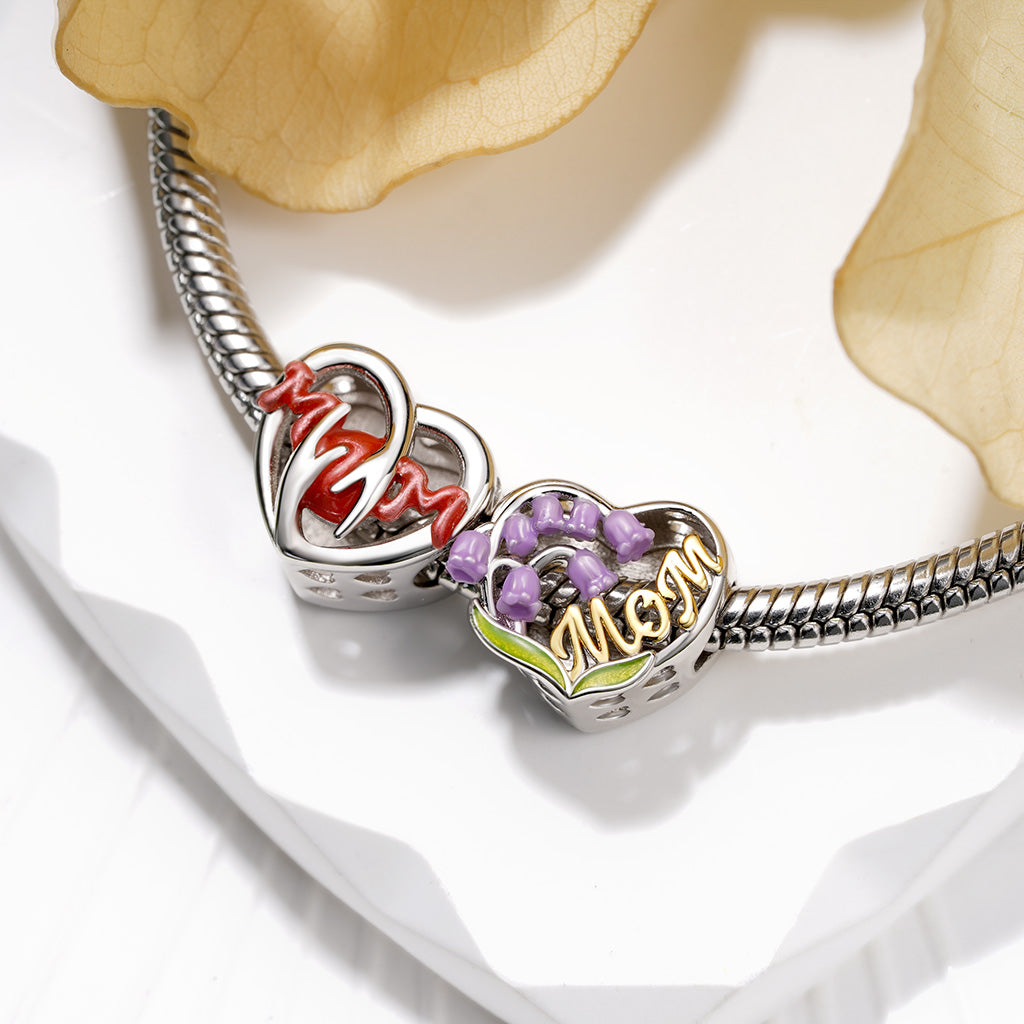 Gnoce Mother's Day Heart Lily of the Valley Photo Charm_3