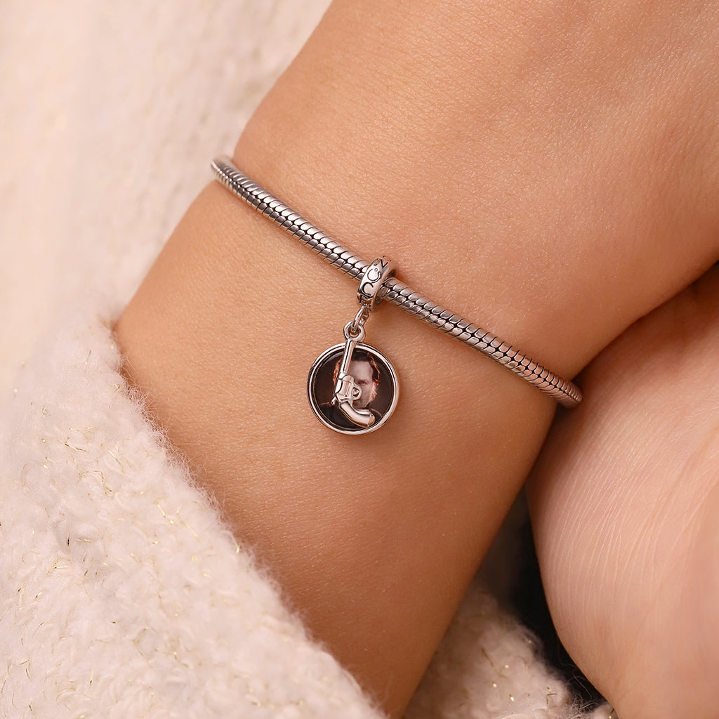 Gnoce Walking Dead Rick Grimes & Python Pistol Pendant Dangle Charm_6