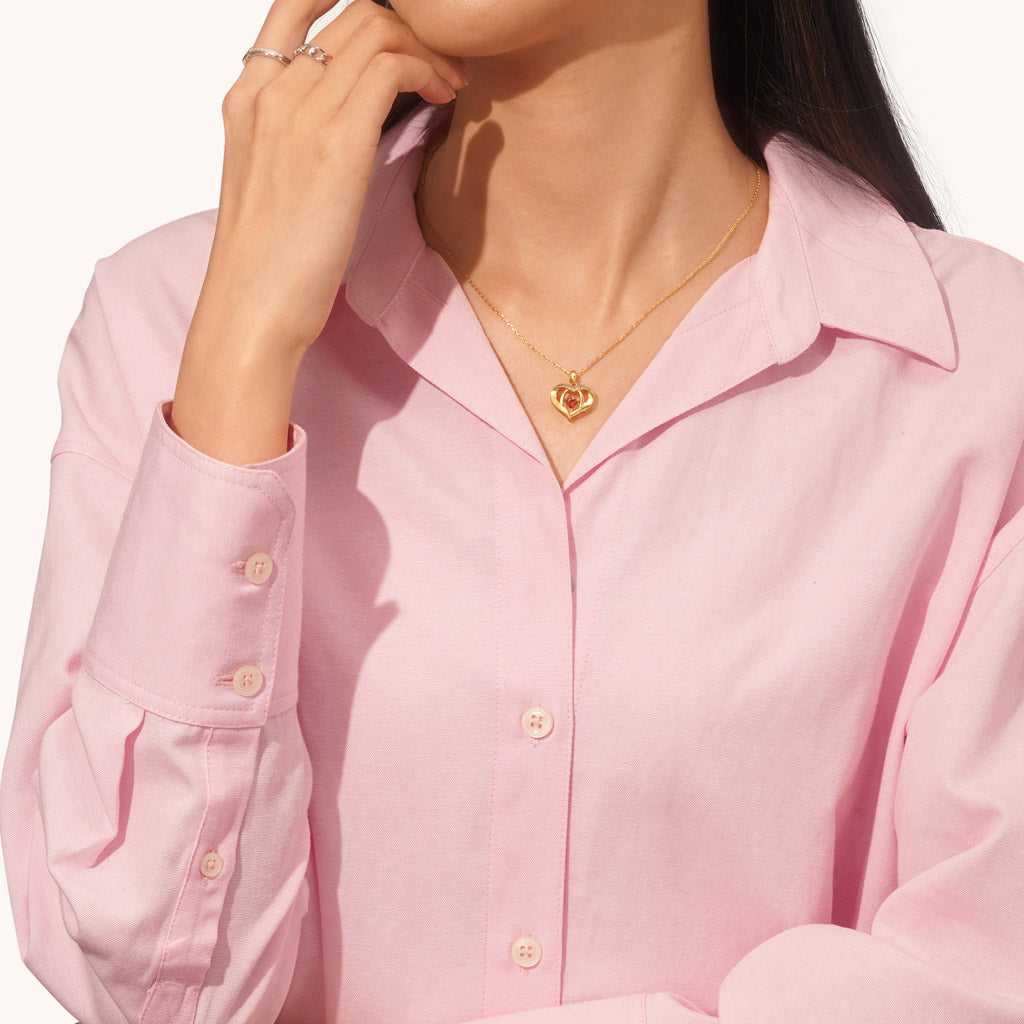 Gnoce Engravable Forever Together Birthstones Heart Necklace_6