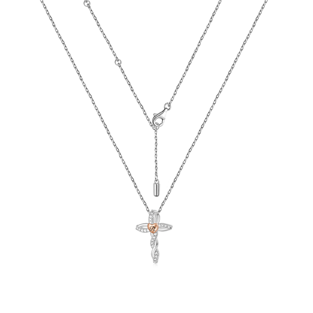 Gnoce Retro Diamonds Cross Necklace_2