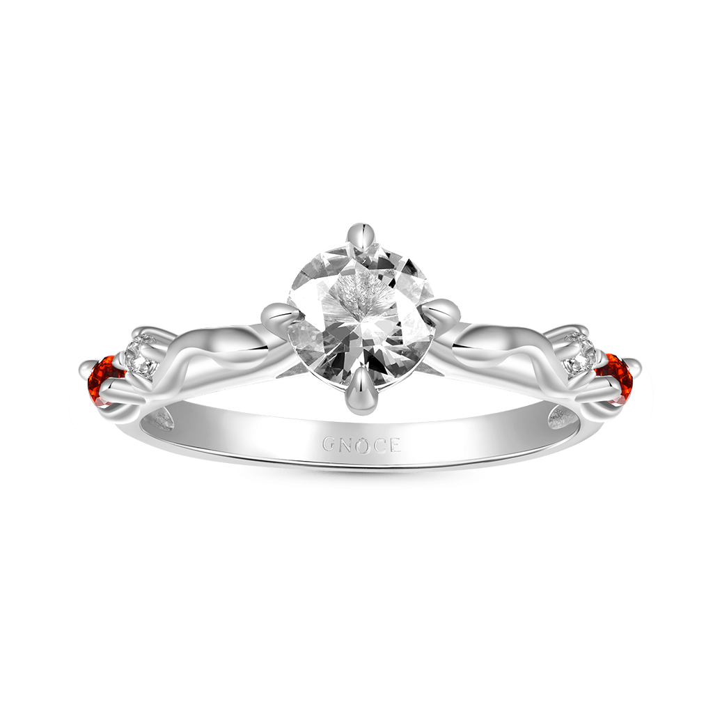 Gnoce Snake Hug White Ring Platinum-plated Silver Blend_1