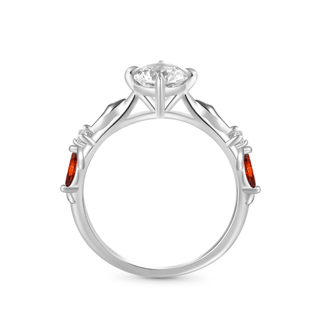 Gnoce Snake Hug White Ring Platinum-plated Silver Blend_2