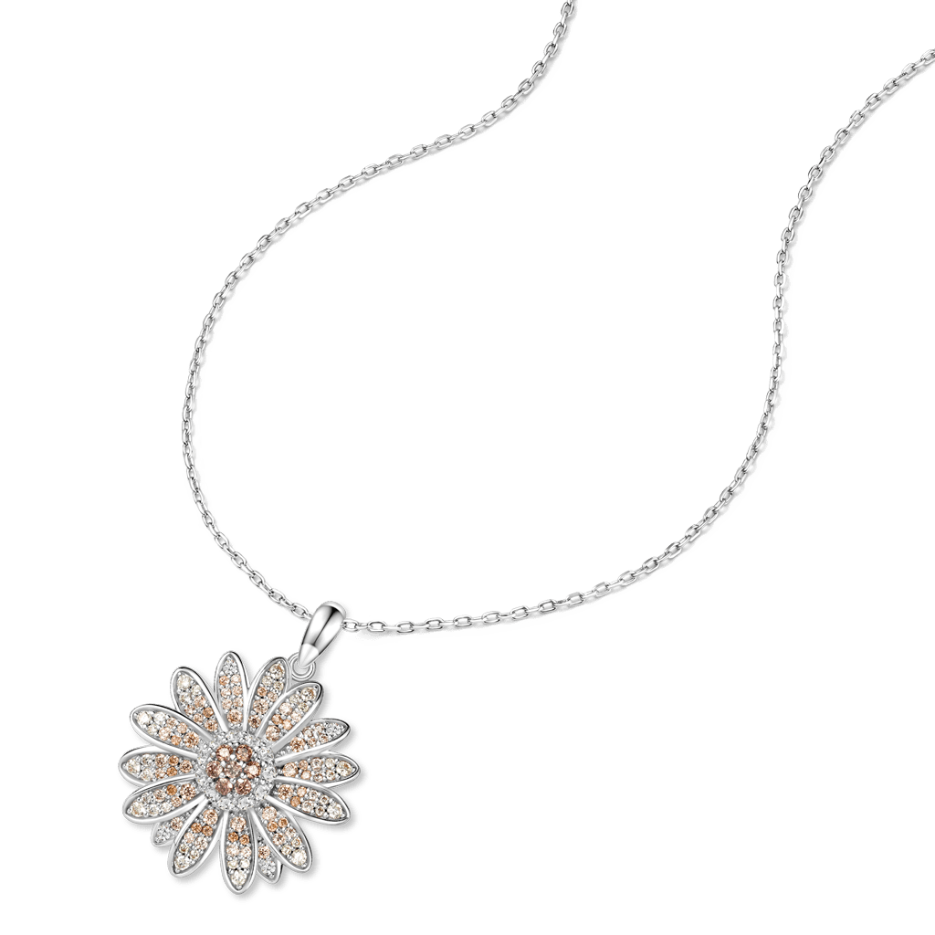 Gnoce Daisy Flower Pavé Necklace_2