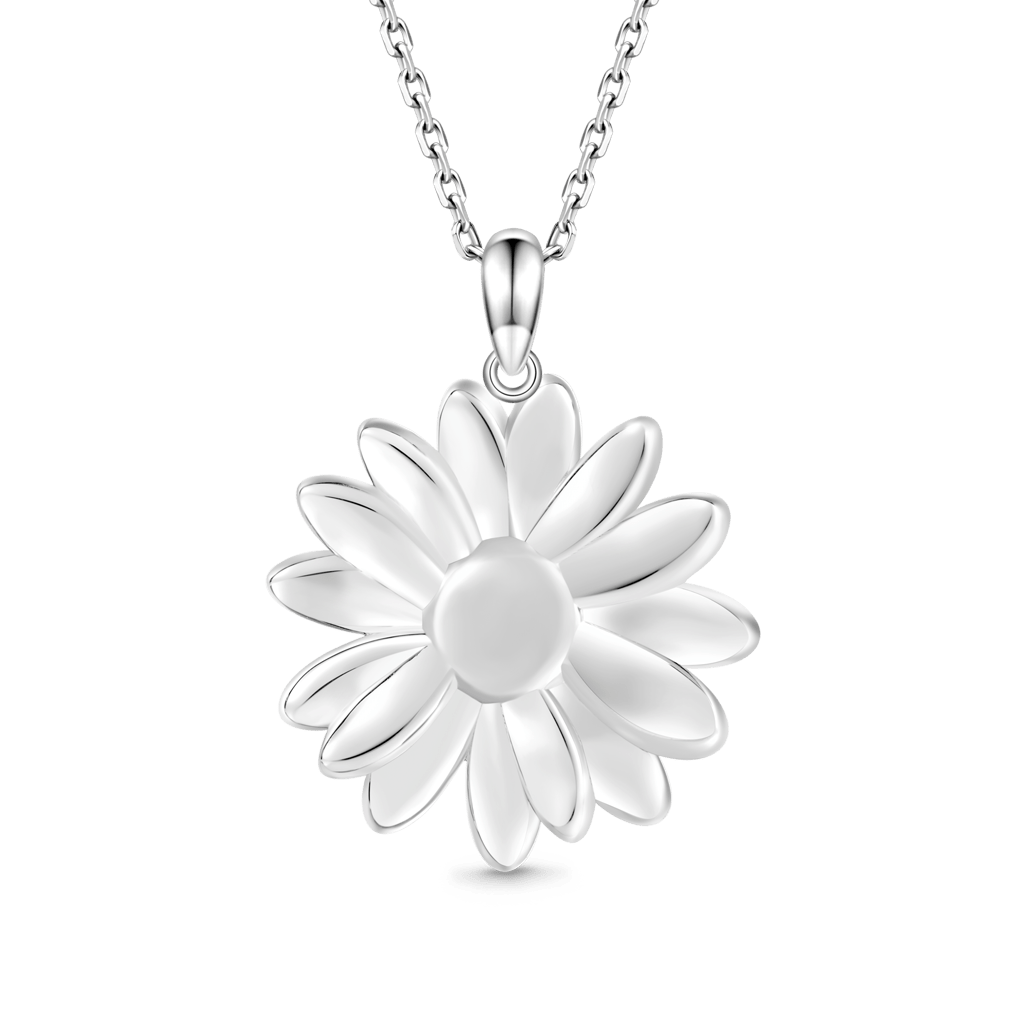 Gnoce Daisy Flower Pavé Necklace_4