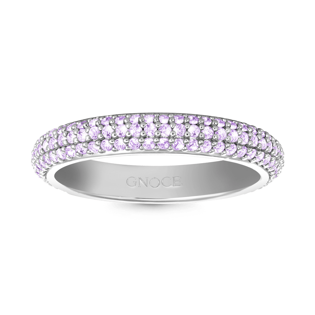 Gnoce Amethyst Petit Signature Pavé Band Ring_1