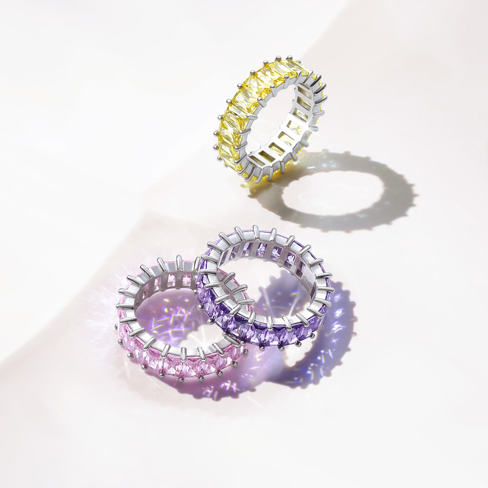 Gnoce Citrine Baguette Cut Eternity Band Ring_4