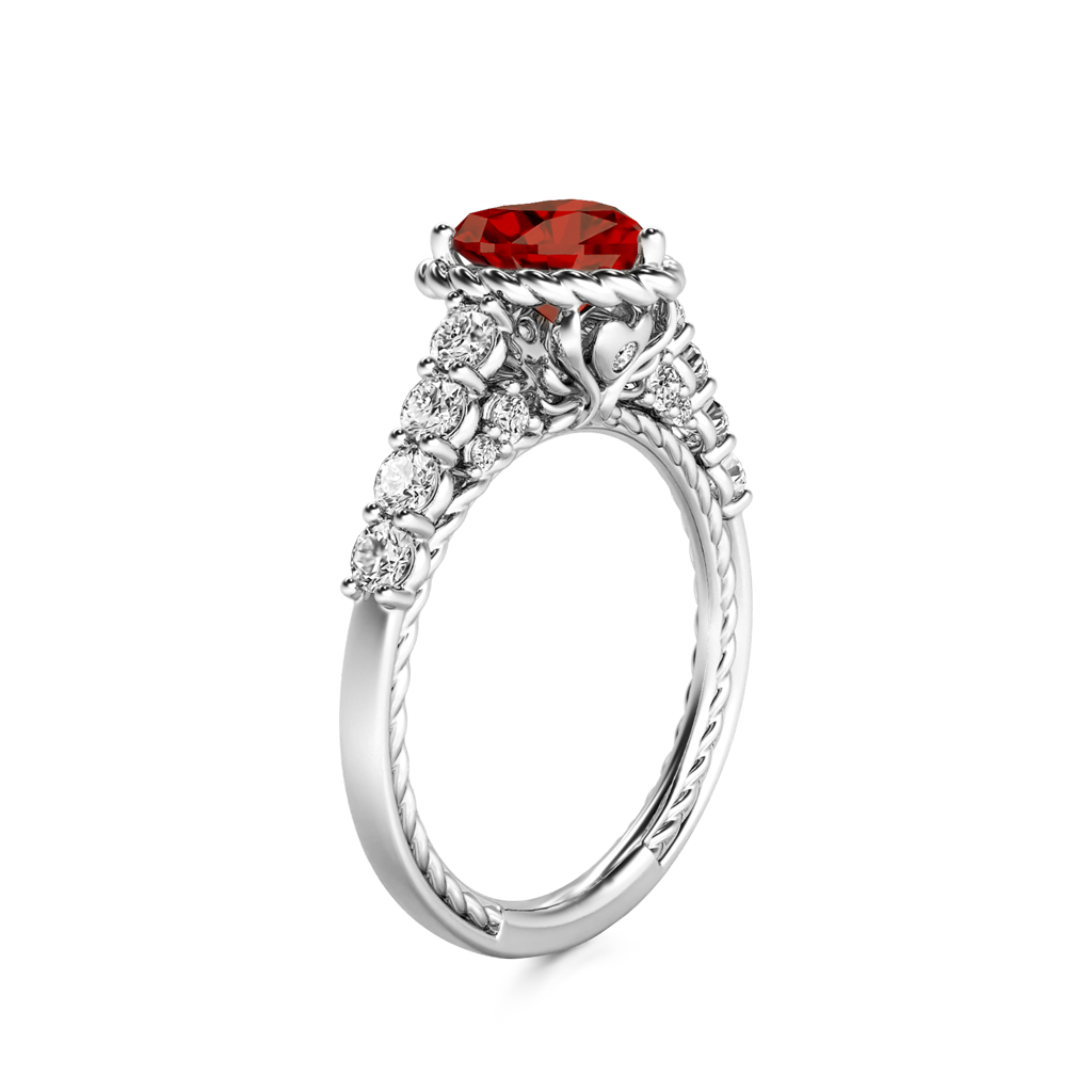 Gnoce Heart Vintage Cathedral Birthstone Engagement Ring_3