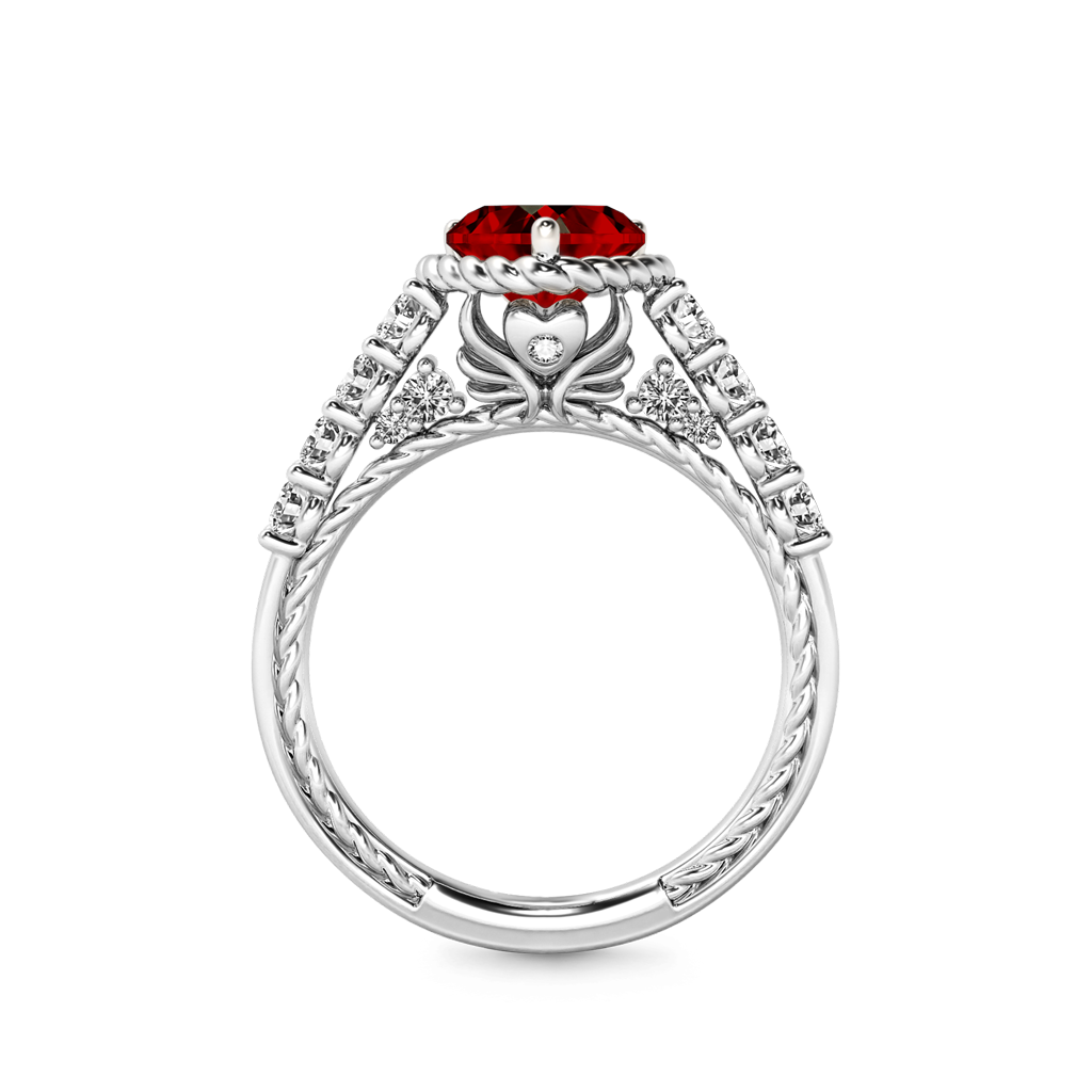 Gnoce Heart Vintage Cathedral Birthstone Engagement Ring_2