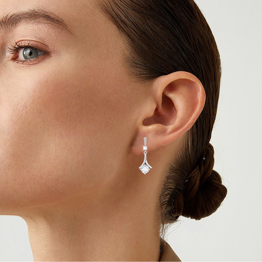 Gnoce 1920s Flapper Earrings Platinum-plated Silver Blend_6