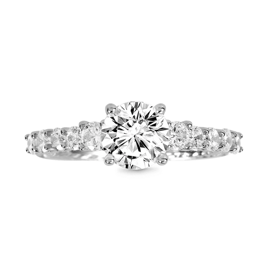 Gnoce Round Gemstone Trellis Engagement Ring with Twisted Rope Inside_1