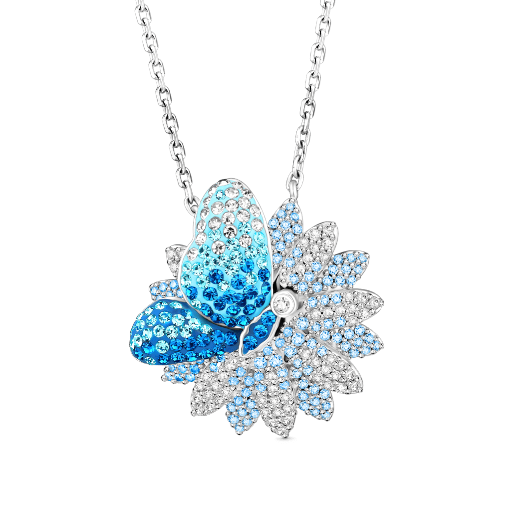 Gnoce Butterfly Daisy Pendant Necklace_1