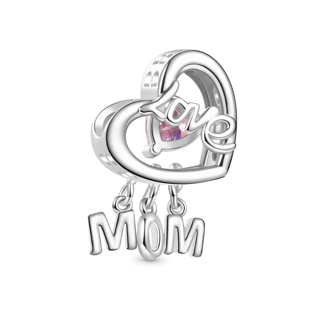 Gnoce Mother's Day Love Heart Birthstone Charm_3