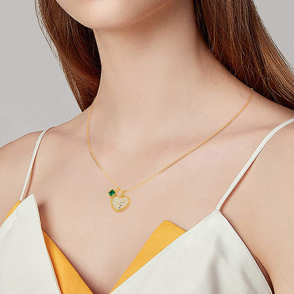 Gnoce Paved Emerald Princess Twisted Rope Necklace_5