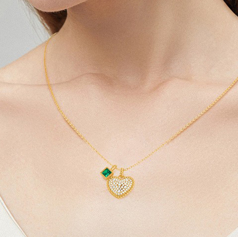 Gnoce Paved Emerald Princess Twisted Rope Necklace_6