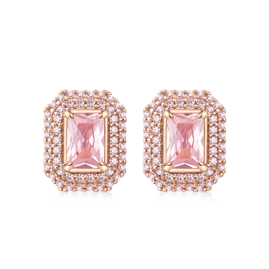 Gnoce Rose Gold Square Stud Earrings_3