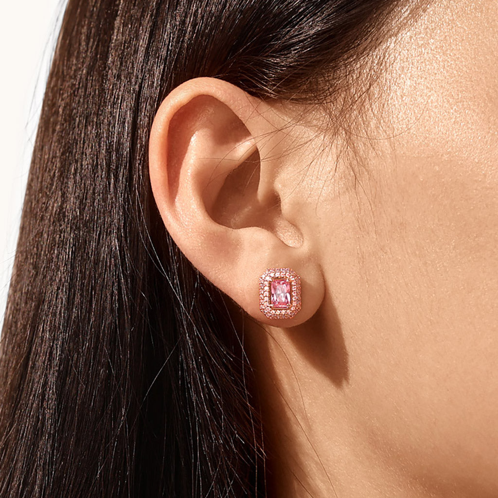 Gnoce Rose Gold Square Stud Earrings_5