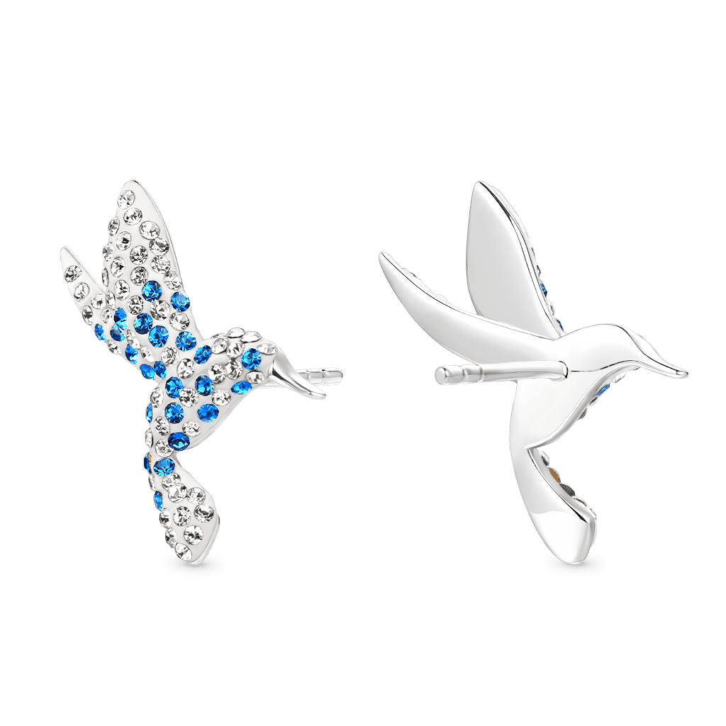 Gnoce Hummingbird Earrings Platinum-plated Silver Blend_2