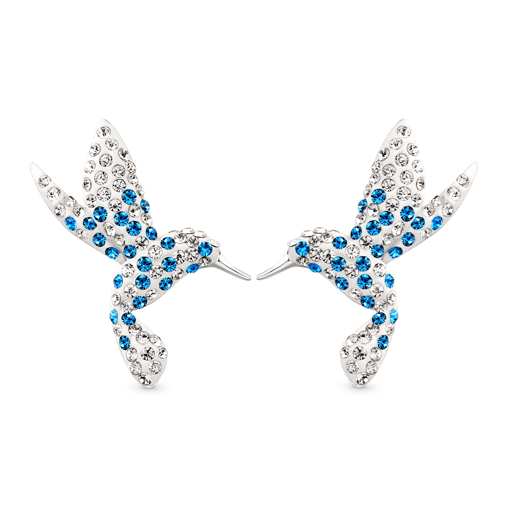 Gnoce Hummingbird Earrings Platinum-plated Silver Blend_1