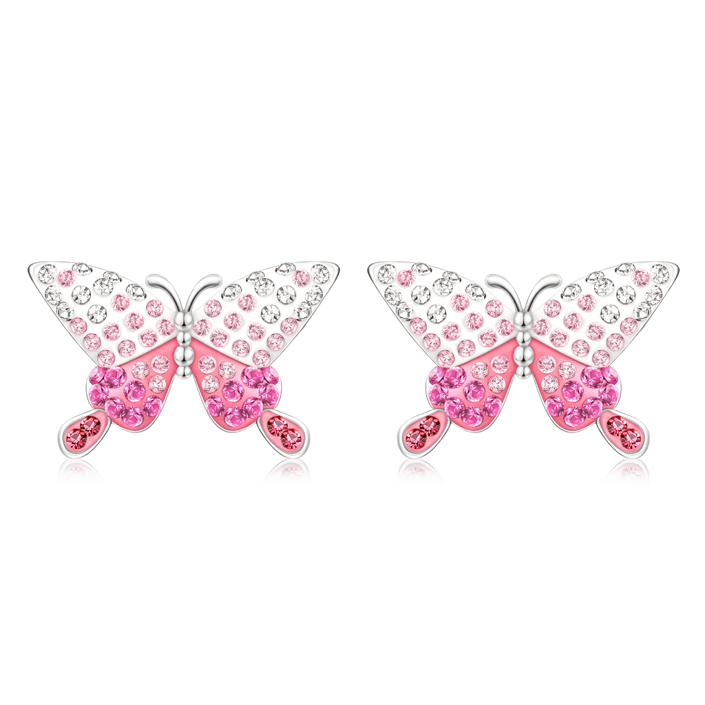 Gnoce Gradient Butterfly Earrings Platinum-plated Silver Blend_1
