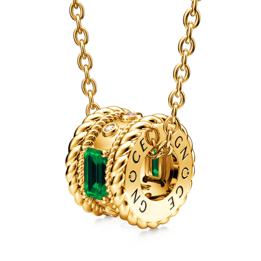 Gnoce Radiant Cut Emerald Drum Necklace_1