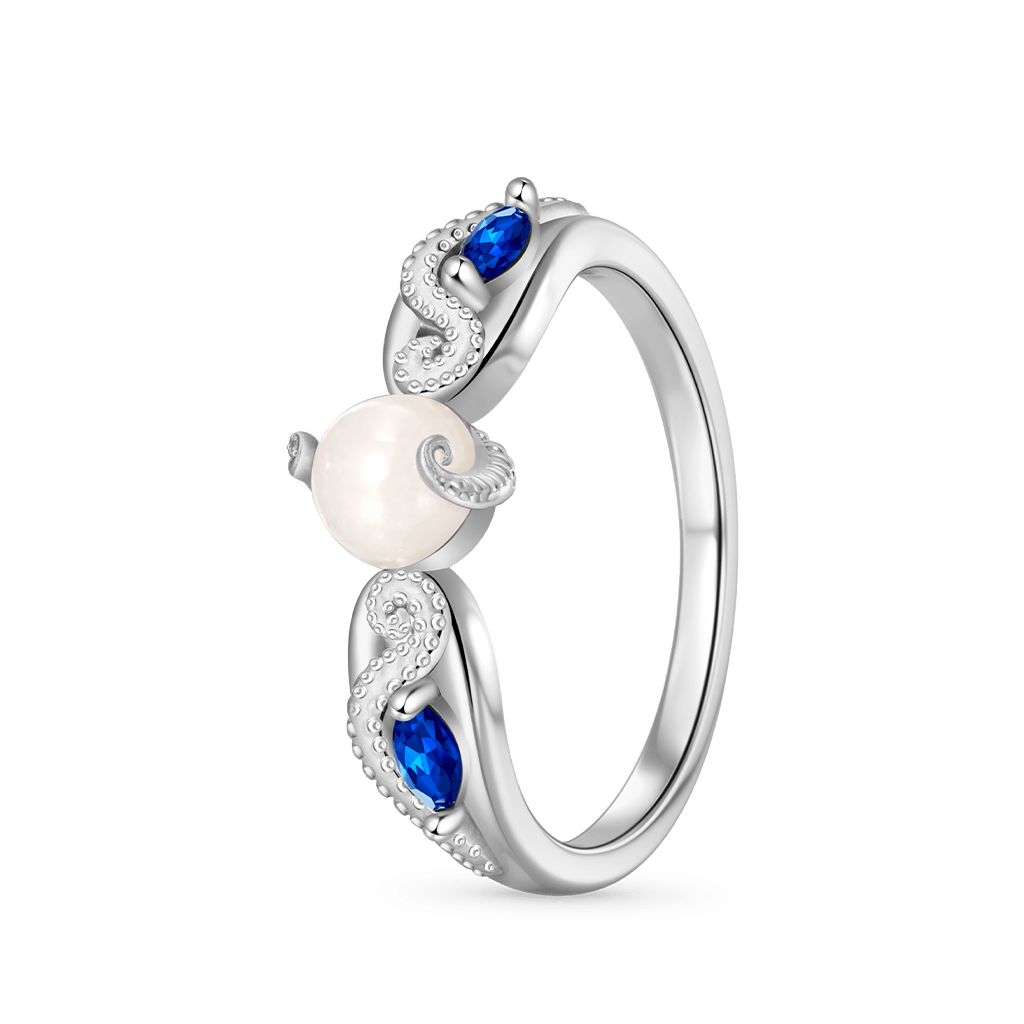Gnoce Luminous Ocean Octopus Tentacle Ring Platinum-plated Silver Blend_3