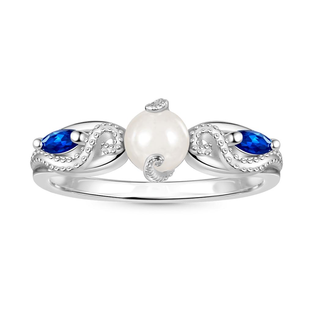Gnoce Luminous Ocean Octopus Tentacle Ring Platinum-plated Silver Blend_2