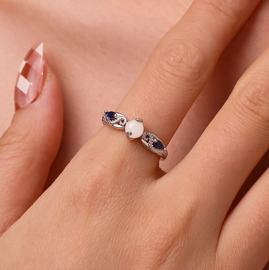 Gnoce Luminous Ocean Octopus Tentacle Ring Platinum-plated Silver Blend_6