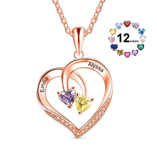 Gnoce Smart Heart Engravable Birthstone Necklace_1