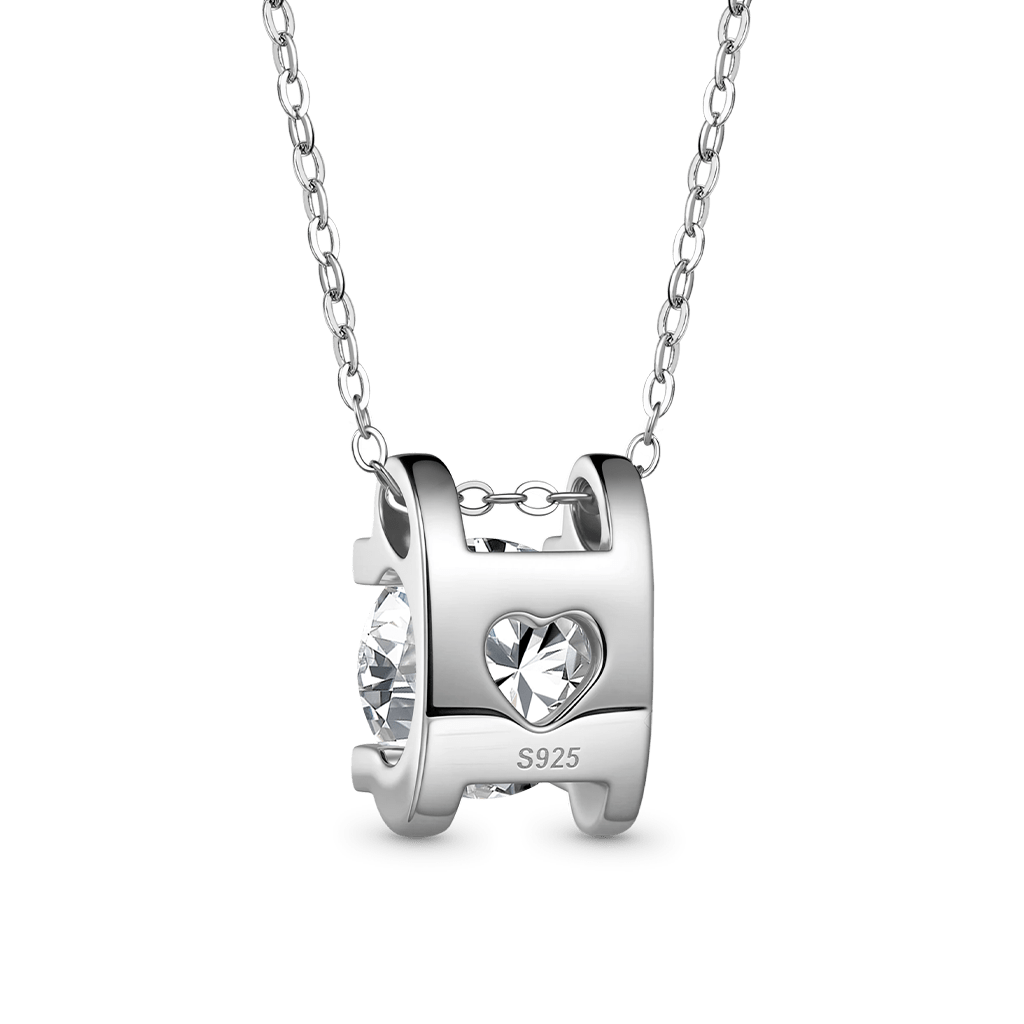 Gnoce Dazzling 1ct Round Cut VVS Moissanite Pendant Necklace_2