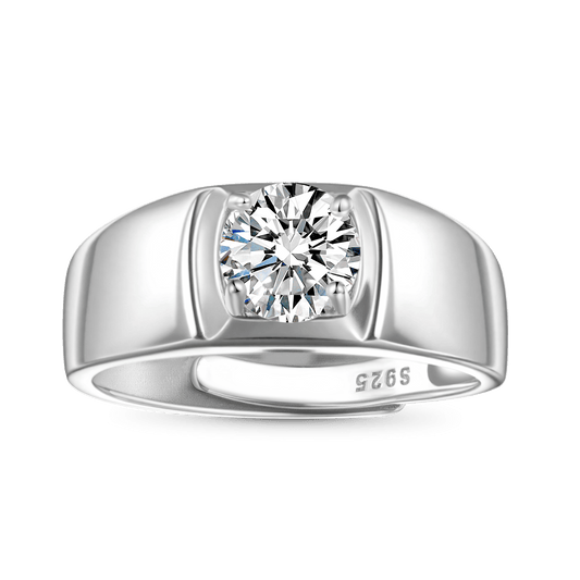 Gnoce Brilliant 1Ct Moissanite S925 Solitaire Men Engagement Ring_1