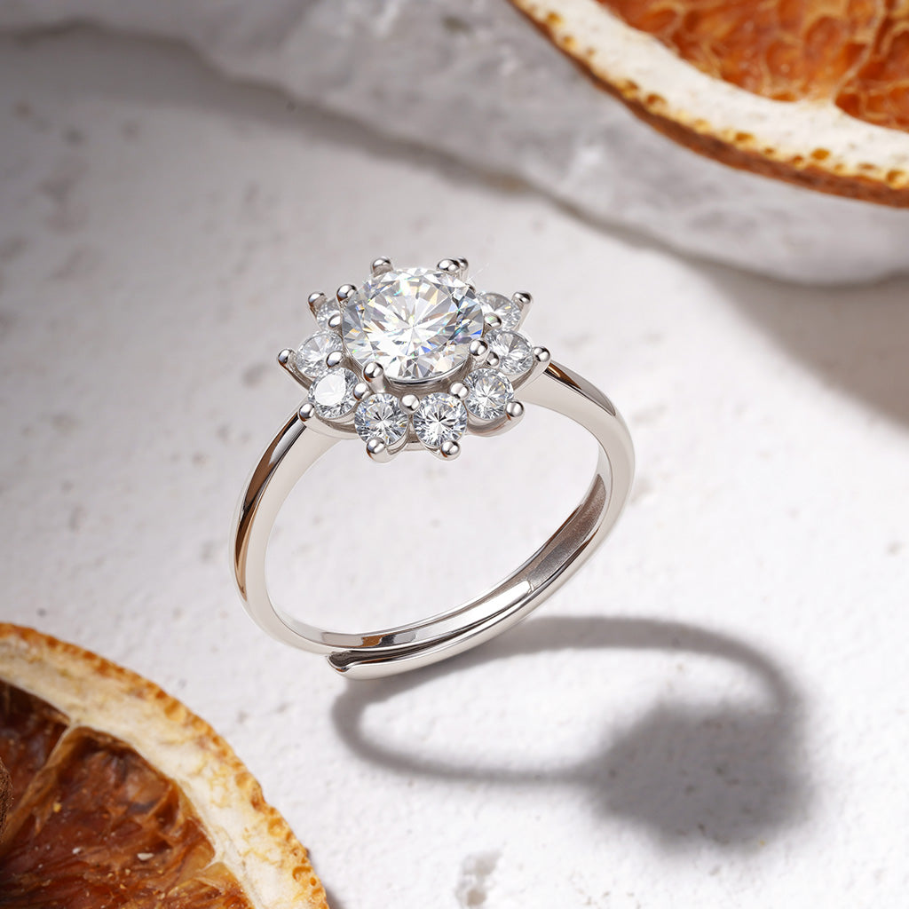 Gnoce Shiny 1ct D Color VVS Moissanite Snowflake Ring_4