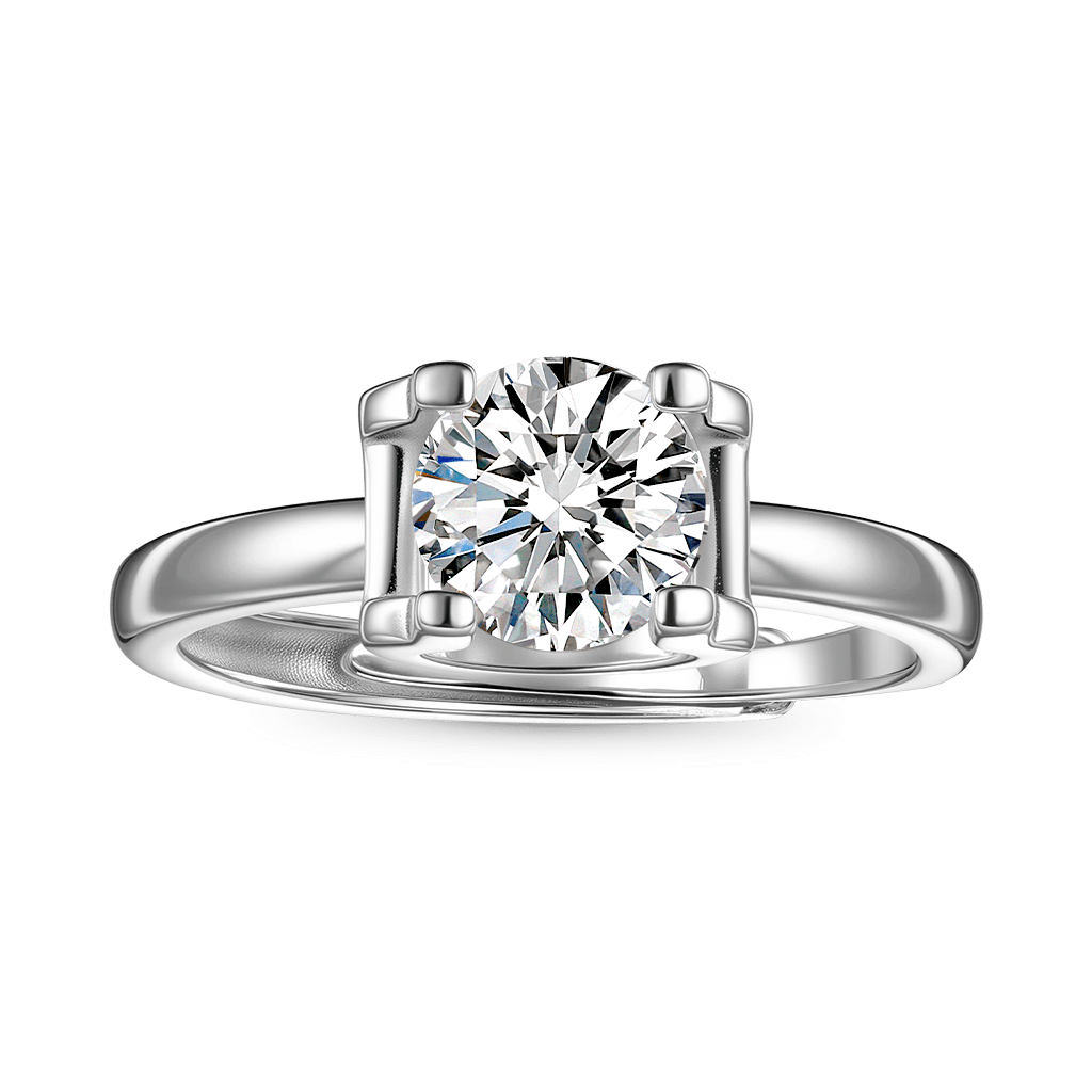 Gnoce Eternity 1Ct Round Halo 925S & VVS Moissanite Ring_1