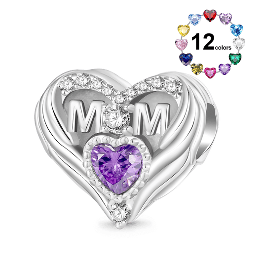 Gnoce Mother's Day Heart Birthstone Charm_1