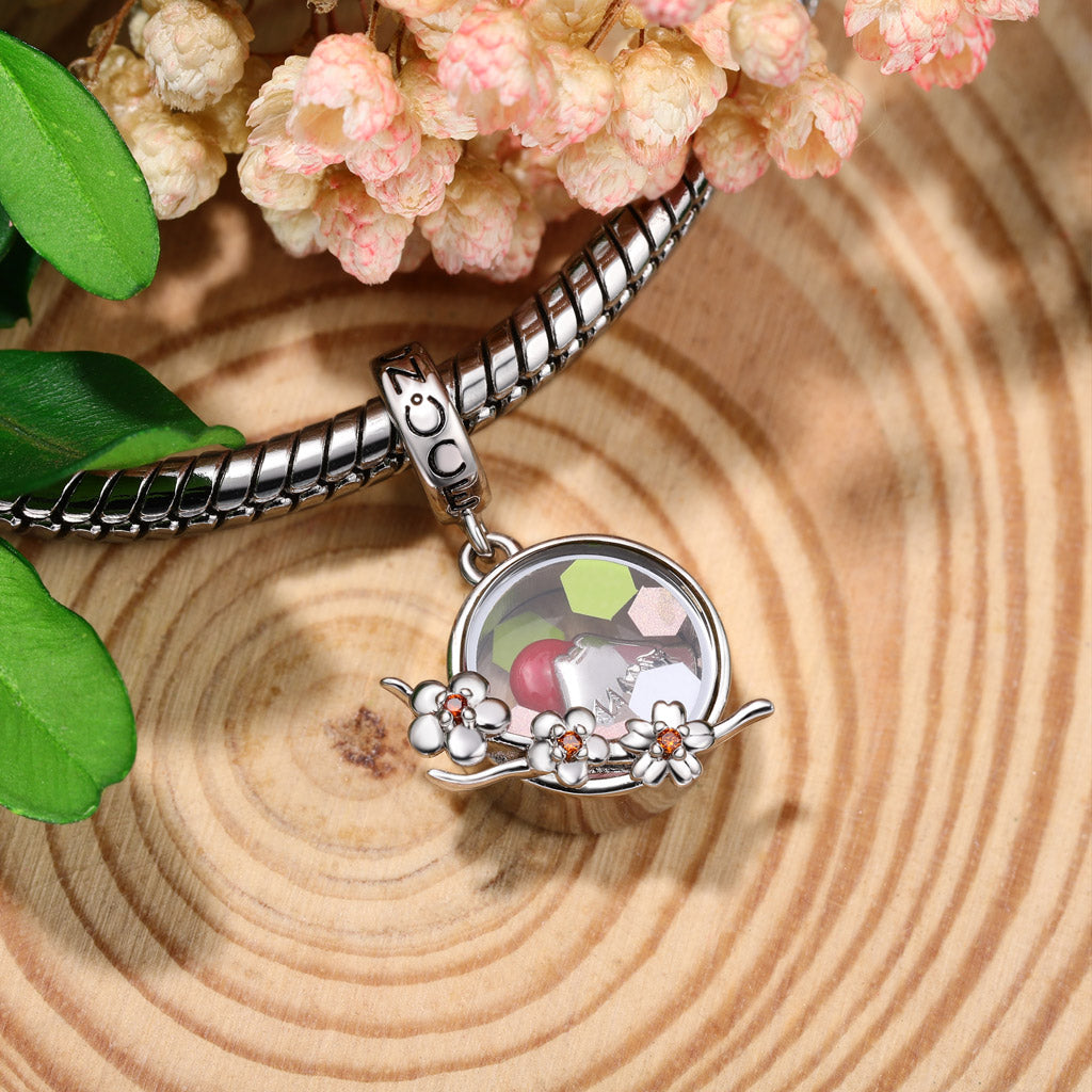 Gnoce Cherry Blossom Mount Fuji Quicksand Pendant Dangle Charm_4