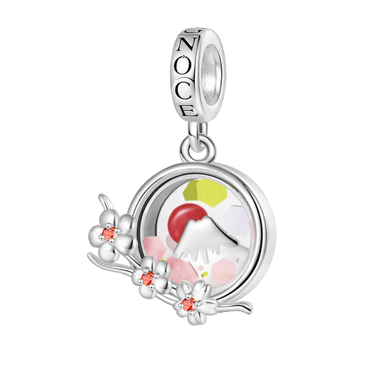 Gnoce Cherry Blossom Mount Fuji Quicksand Pendant Dangle Charm_1