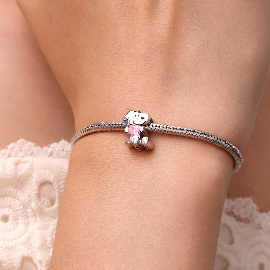 Gnoce Peanuts Snoopy Sitting Embraces Birthstone Charm_7