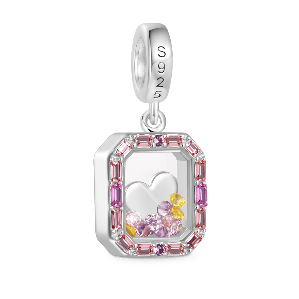 Gnoce Engravable Glass Colored Charm Platinum-plated Silver Blend_3