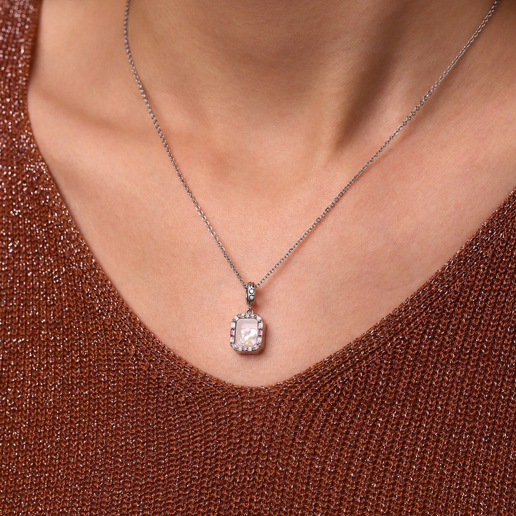 Gnoce Engravable Glass Colored Charm Platinum-plated Silver Blend_7
