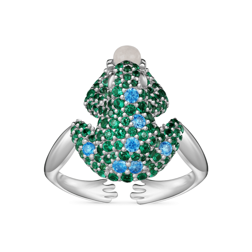 Gnoce Creative Frog Adjustable Open Ring Platinum-plated Silver Blend_2