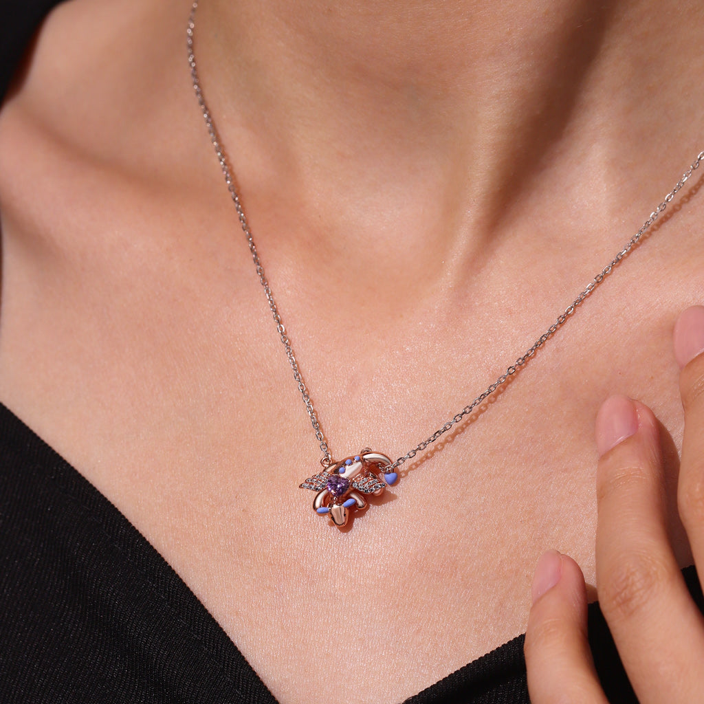 Gnoce Fun Persimmon Dragon Necklace Platinum-plated Silver Blend_5