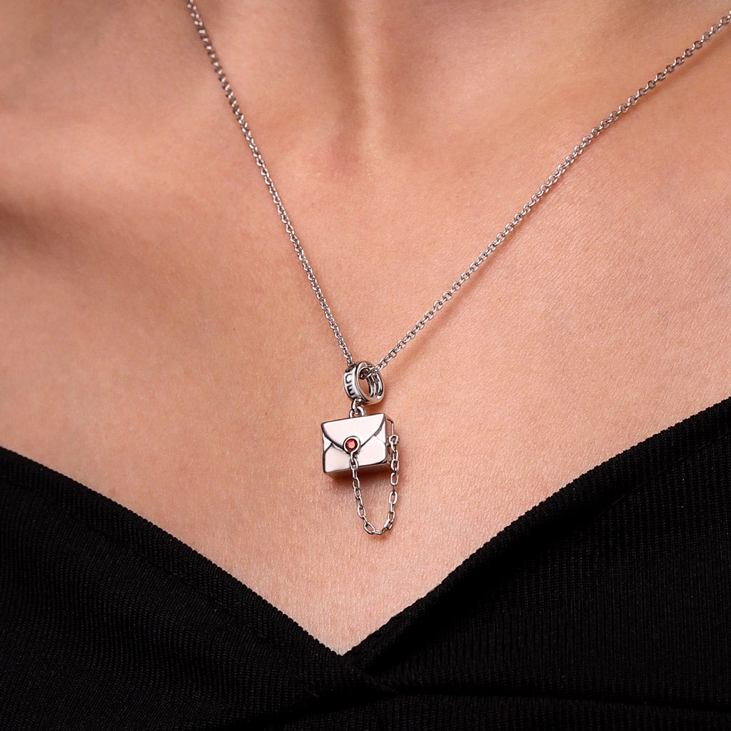 Gnoce Personalized Photo Secret Love Envelope Pendant Dangle Charm_5