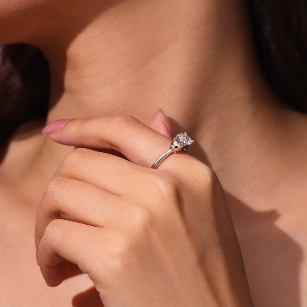 Gnoce Puppy Embraces Moissanite Ring Platinum-plated Silver Blend_8