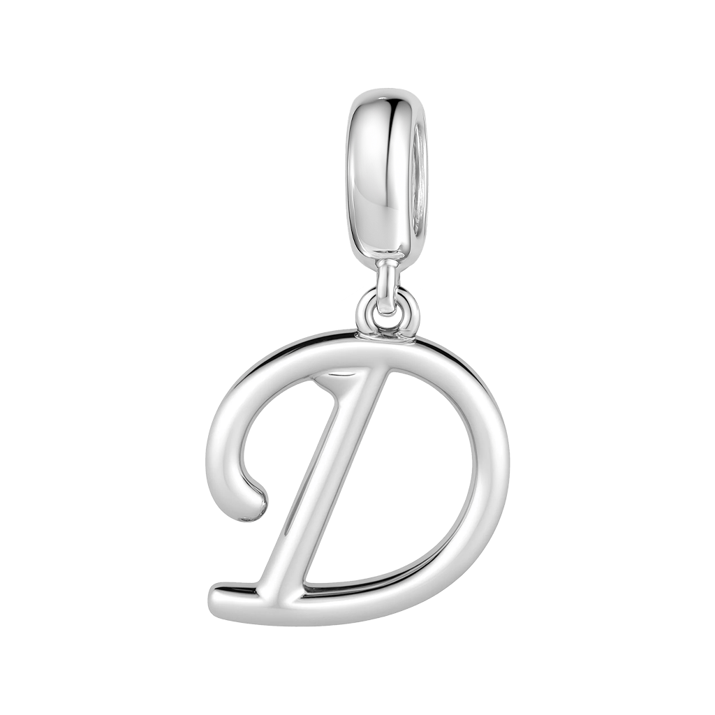 Gnoce "Dear You" Letter D 925 Sterling Silver Dangling Charm Great for Bracelet, Choker, Necklace_1