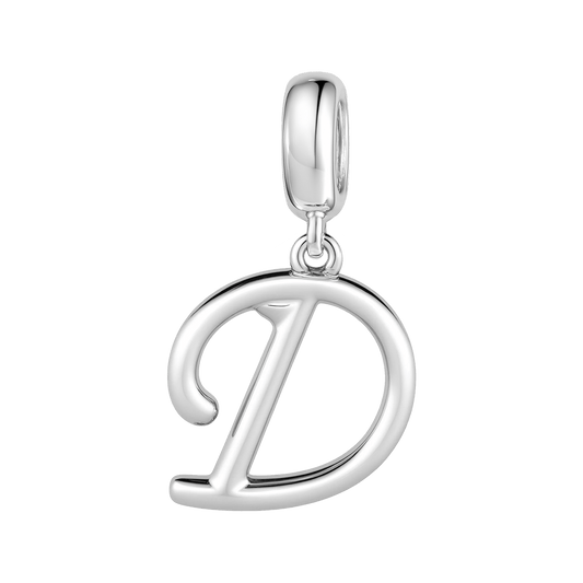 Gnoce "Dear You" Letter D 925 Sterling Silver Dangling Charm Great for Bracelet, Choker, Necklace_1