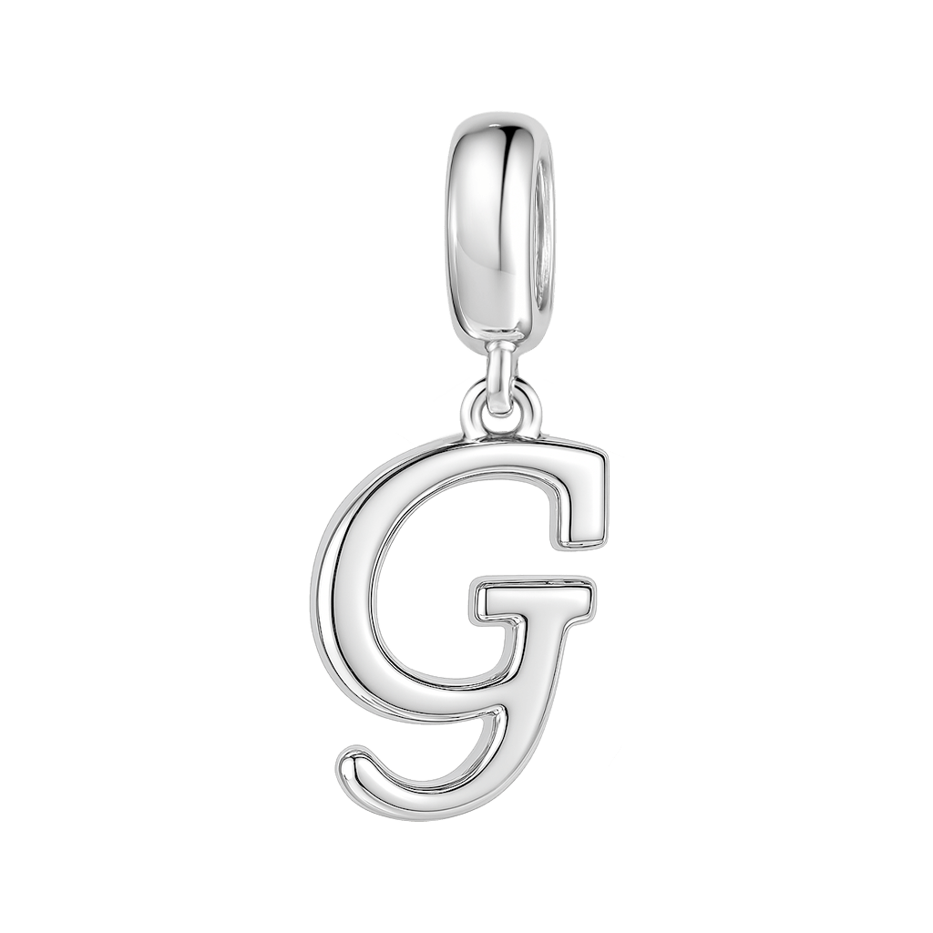 Gnoce "Good Better Best"  Letter G 925 Sterling Silver Dangling Charm Great for Bracelet, Choker, Necklace_1