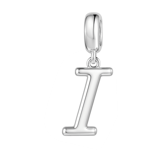 Gnoce "I am Unique"  Letter I 925 Sterling Silver Dangling Charm Fit for Bracelet, Choker, Necklace_1