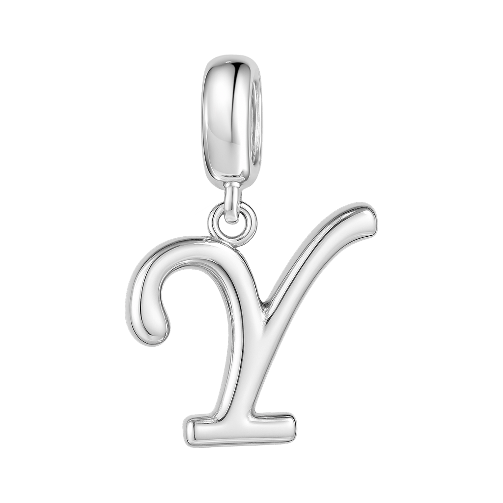Gnoce "You Can Be Great" Letter Y 925 Sterling Silver Dangling Charm Great for Bracelet, Choker, Necklace_1